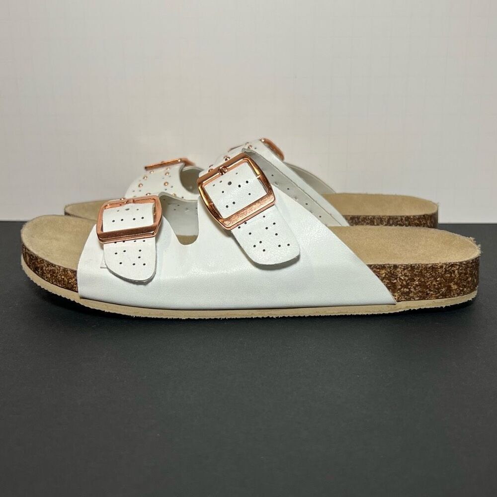 Girls SEYCHELLES Studded White Buckle Strap Sandals / Size 3 - Picture 3 of 8